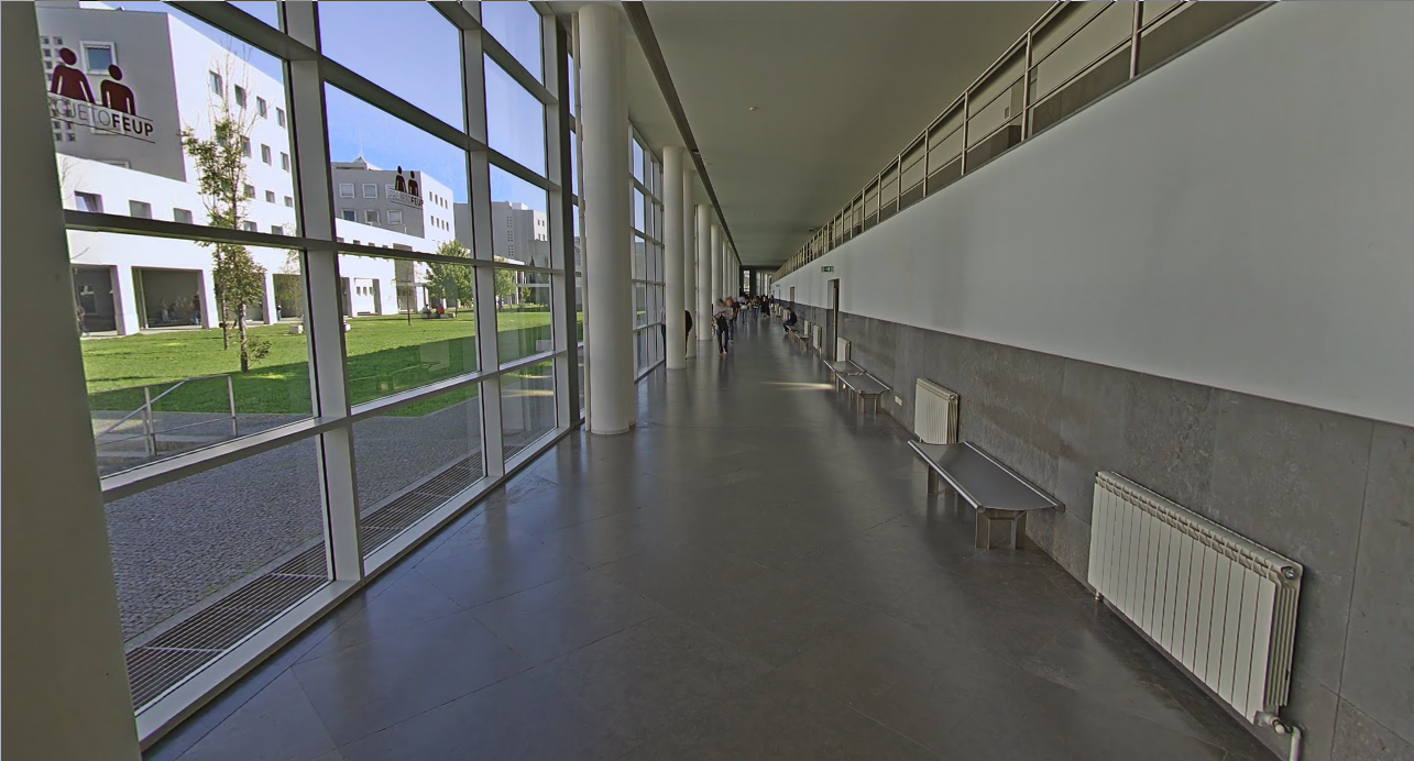 View from building B's main hallway