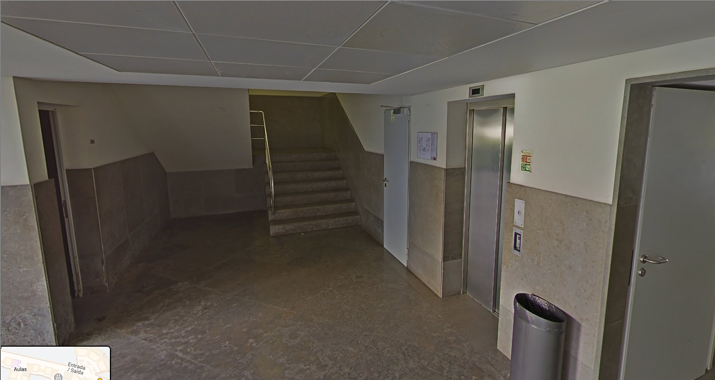 Elevator and staircase to the right